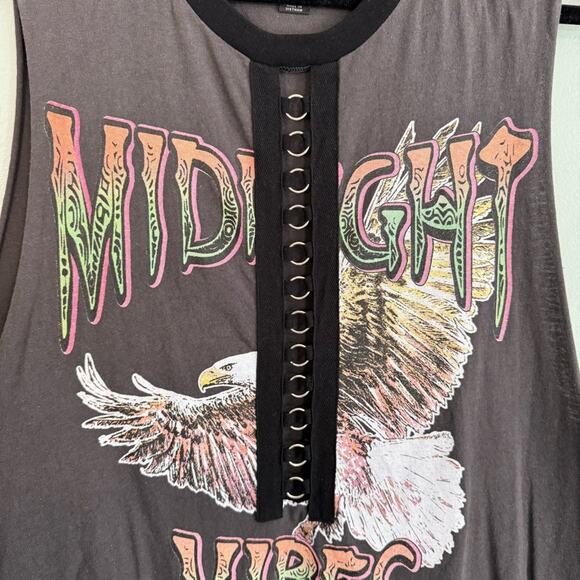 Forever 21 Midnight Vibes Official Graphic Sleeveless Tank Top Gray 3X Plus - Picture 8 of 9